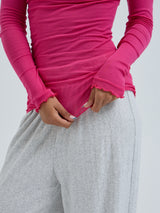 Seamless Basic Cotton Romance | Bomuld L/S T-Shirt Berry Pink