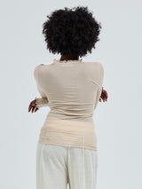 Seamless Basic Cotton Romance | Bomuld L/S T-Shirt Dark sand