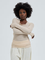 Seamless Basic Cotton Romance | Bomuld L/S T-Shirt Dark sand