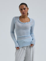 Seamless Basic Cotton Romance | Bomuld L/S T-Shirt Hazy Sky