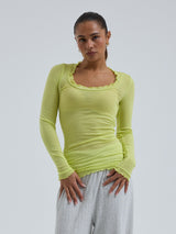 Seamless Basic Cotton Romance | Bomuld L/S T-Shirt Neon Yellow