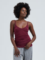Seamless Basic Cotton Spaghetti | Bomuld Stroptop Burgundy