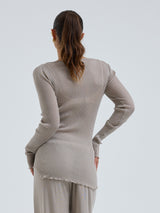 Seamless Basic Elegante | Merinould L/S T-Shirt Beige