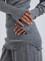 Seamless Basic Elegante | Merinould L/S T-Shirt Gråmelange