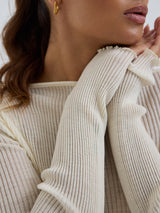 Seamless Basic Elegante | Merinould L/S T-Shirt Off-white