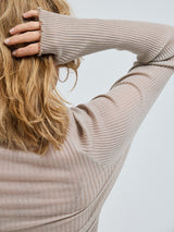 Seamless Basic Fiori | Merinould L/S T-Shirt Beige