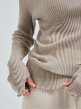 Seamless Basic Fiori | Merinould L/S T-Shirt Beige