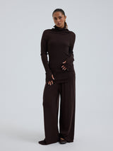 Seamless Basic Fiori | Merinould L/S T-Shirt Dark Brown