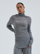 Seamless Basic Fiori | Merinould L/S T-Shirt Gråmelange