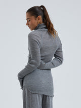 Seamless Basic Fiori | Merinould L/S T-Shirt Gråmelange