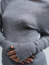 Seamless Basic Fiori | Merinould L/S T-Shirt Gråmelange