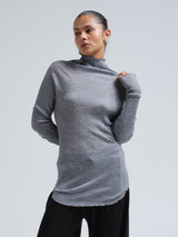 Seamless Basic Fiori | Merinould L/S T-Shirt Gråmelange