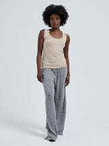 Seamless Basic Flounce | Bomuld Tanktop Dark sand