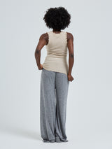 Seamless Basic Flounce | Bomuld Tanktop Dark sand