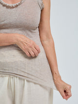 Seamless Basic Flounce | Bomuld Tanktop Desert Melange