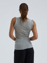 Seamless Basic Flounce | Bomuld Tanktop Gråmelange