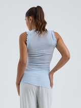 Seamless Basic Flounce | Bomuld Tanktop Hazy Sky