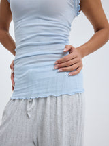 Seamless Basic Flounce | Bomuld Tanktop Hazy Sky