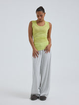Seamless Basic Flounce | Bomuld Tanktop Neon Yellow