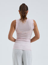 Seamless Basic Flounce | Bomuld Tanktop Pale Rose