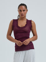 Seamless Basic Flounce | Bomuld Tanktop Vineyard