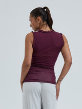 Seamless Basic Flounce | Bomuld Tanktop Vineyard