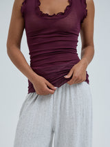 Seamless Basic Flounce | Bomuld Tanktop Vineyard