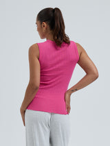 Seamless Basic Jacquard Crush | Bomuld Tanktop Berry Pink