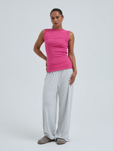 Seamless Basic Jacquard Crush | Bomuld Tanktop Berry Pink