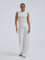 Seamless Basic Jacquard Crush | Bomuld Tanktop Off-white