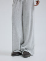 Seamless Basic Jacquard Pants | Bomuld Bukser Lt grey melange