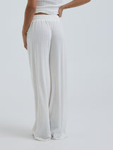 Seamless Basic Jacquard Pants | Bomuld Bukser Off-white