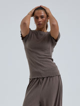 Seamless Basic Jacquard Short Sleeve | Bomuld T-shirt Fungi