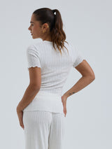 Seamless Basic Jacquard Short Sleeve | Bomuld T-shirt Off-white