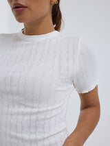 Seamless Basic Jacquard Short Sleeve | Bomuld T-shirt Off-white