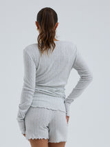 Seamless Basic Jacquard Shorts | Bomuld Shorts Lt grey melange