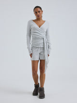 Seamless Basic Jacquard Shorts | Bomuld Shorts Lt grey melange