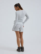 Seamless Basic Jacquard Shorts | Bomuld Shorts Lt grey melange