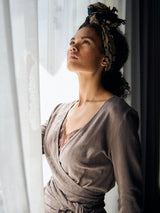 Seamless Basic Jacquard Wrap | Bomuld Cardigan Fungi