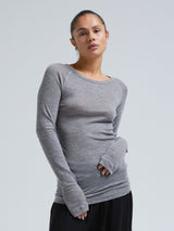 Seamless Basic Woolen Jade | Merinould L/S T-Shirt Gråmelange