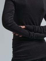 Seamless Basic Woolen Jade | Merinould L/S T-Shirt Sort