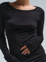 Seamless Basic Woolen Jade | Merinould L/S T-Shirt Sort