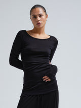 Seamless Basic Woolen Jade | Merinould L/S T-Shirt Sort
