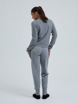 Seamless Basic Knitted leggings | Uld Cashmere T-shirt Ash Melange