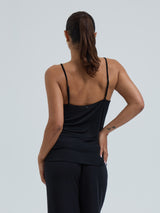 Seamless Basic Lace Silk Cami | Mulberry silke Cami top Black w. Black