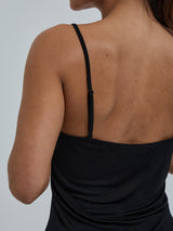 Seamless Basic Lace Silk Cami | Mulberry silke Cami top Black w. Black