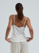 Seamless Basic Lace Silk Cami | Mulberry silke Cami top Off-white