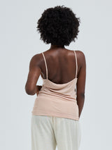 Seamless Basic Lace Silk Cami | Mulberry silke Cami top Rosie Beige w. Rosie Beige