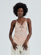 Lace Silk Cami | Mulberry silke - Rosie Beige w. Rosie Beige