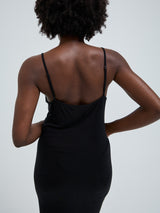 Seamless Basic Lace Silk Slip | Mulberry silke Underkjole Black w. Black